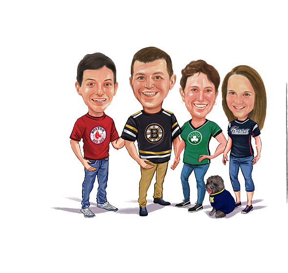 Sports family caricature